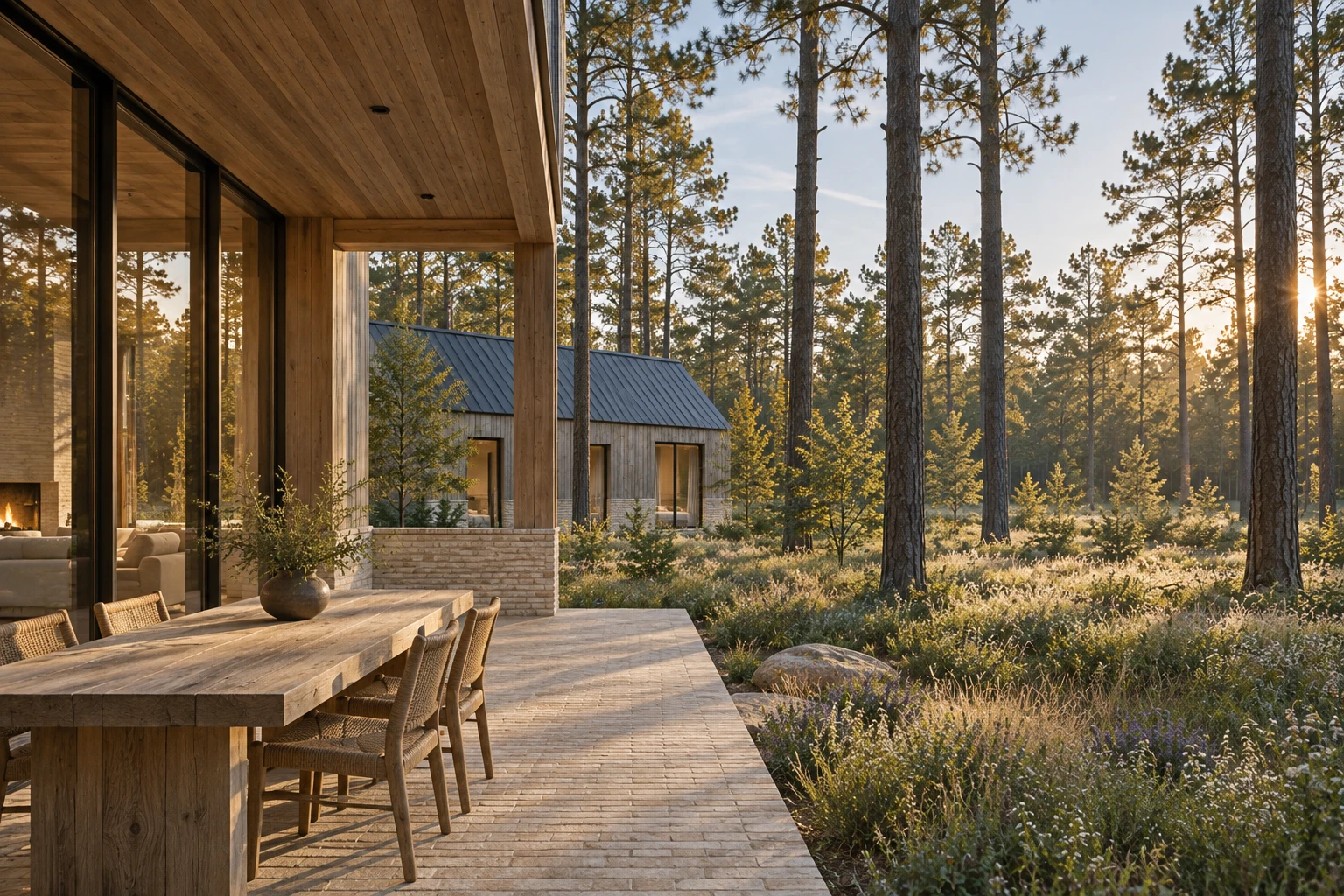 The Long House — Take supper out beneath the long roof. Concept image.