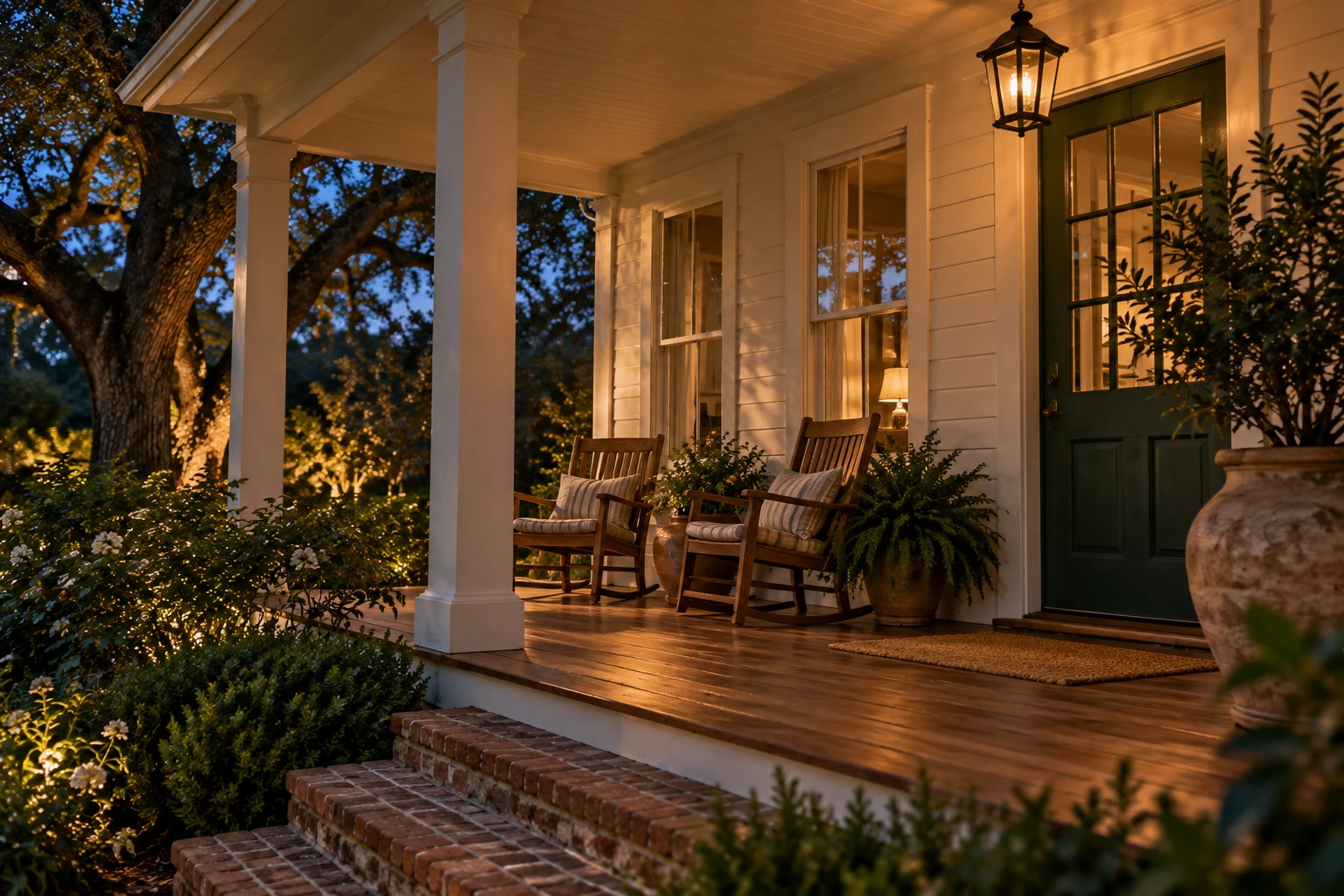 Oak Shade — Leave a light on for the evening. Concept image.