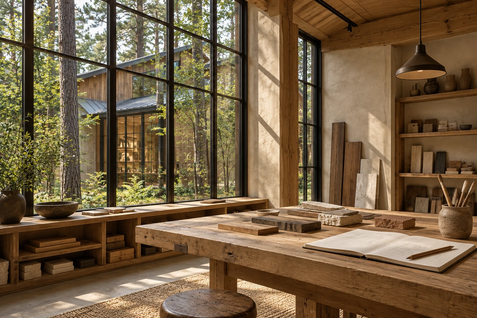 The Pine Workshop — Good light, good materials and room to work. Concept image.