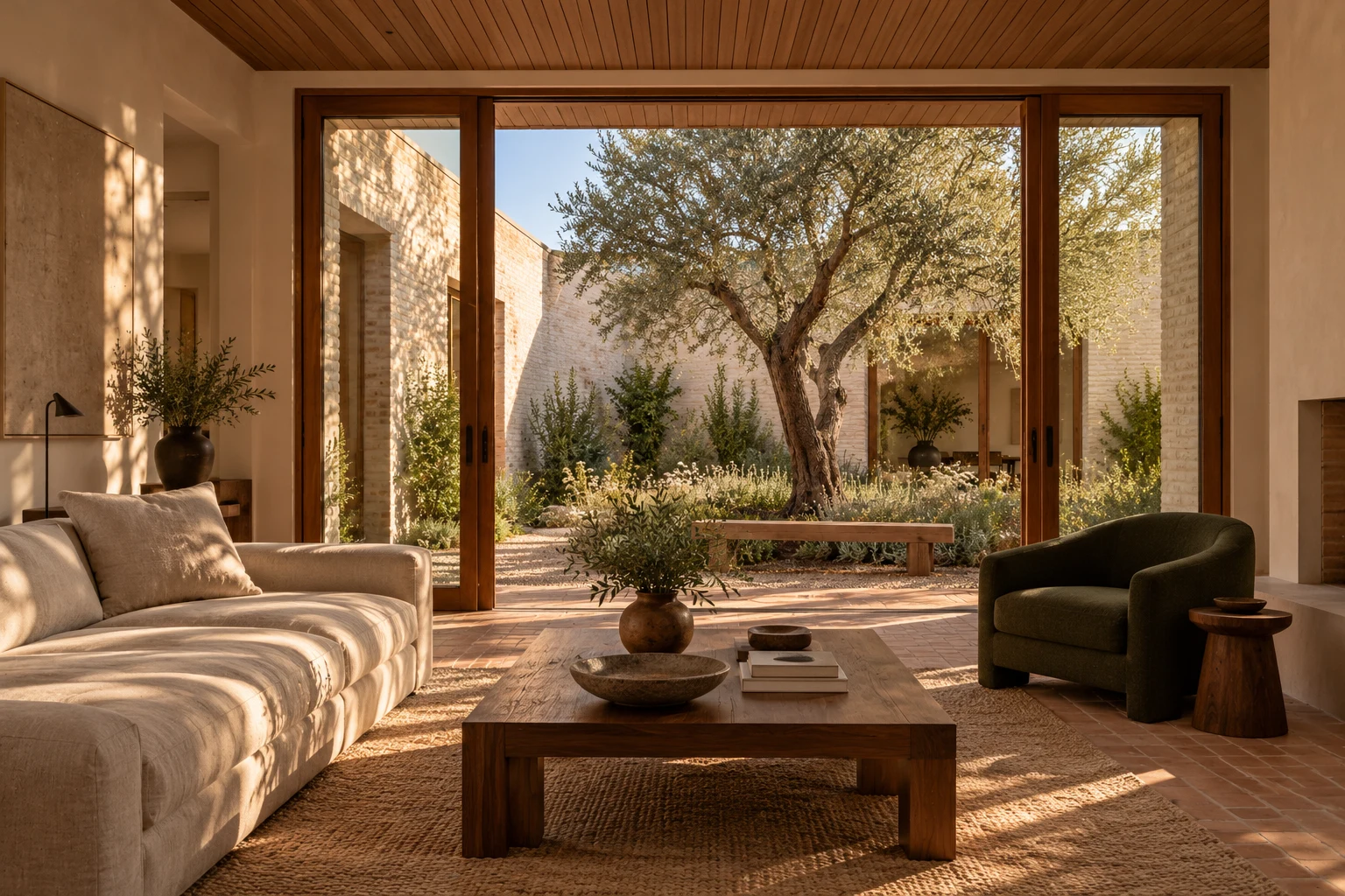 The Courtyard House — The room opens to its own patch of green. Concept image.