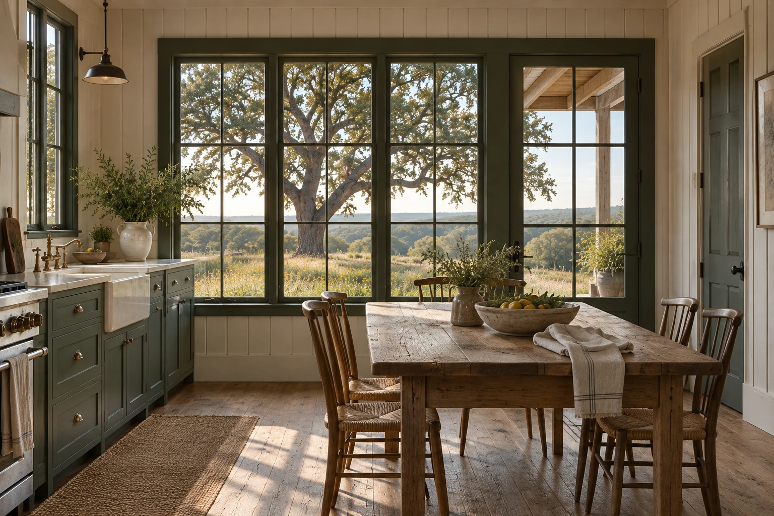 Meadow House — A useful kitchen and a view worth keeping. Concept image.