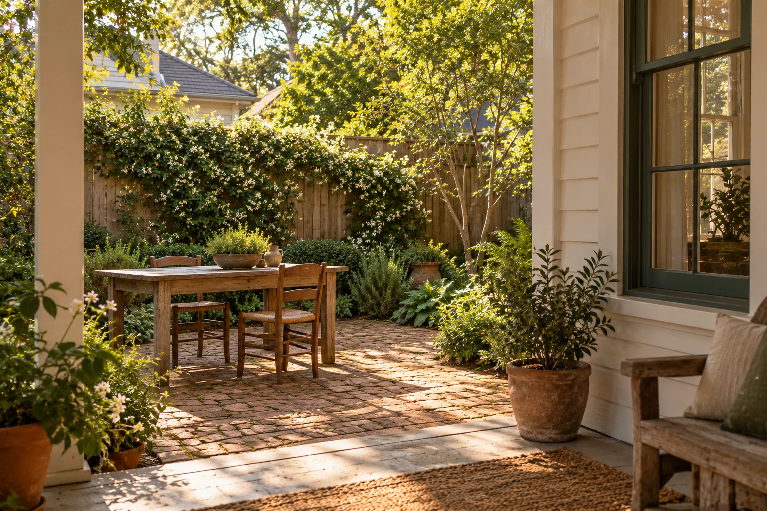 Oak Shade — Take the evening outside. Concept image.